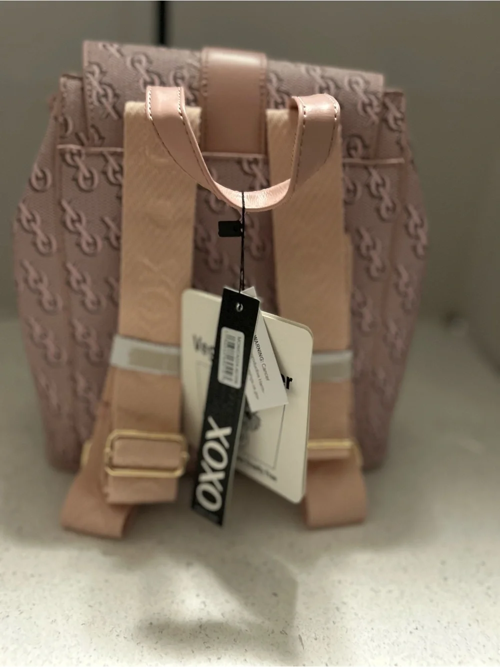 XOXO Drawstring Backpack — Blush Pink Designer-Inspired Women’s Bag